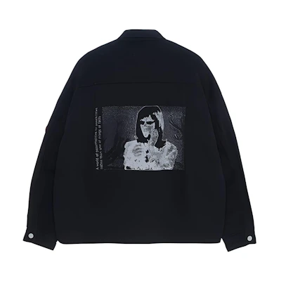 Cav Empt Face Print Long Sleeve Jacket Unisex Black CES17JK18