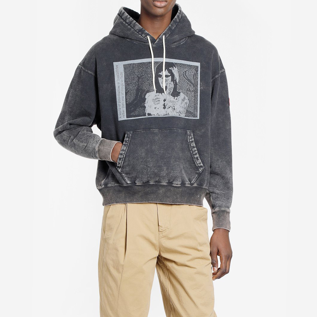 Details for Cav Empt Face Washed Pullover Sweatshirt Unisex Black CES17CS15