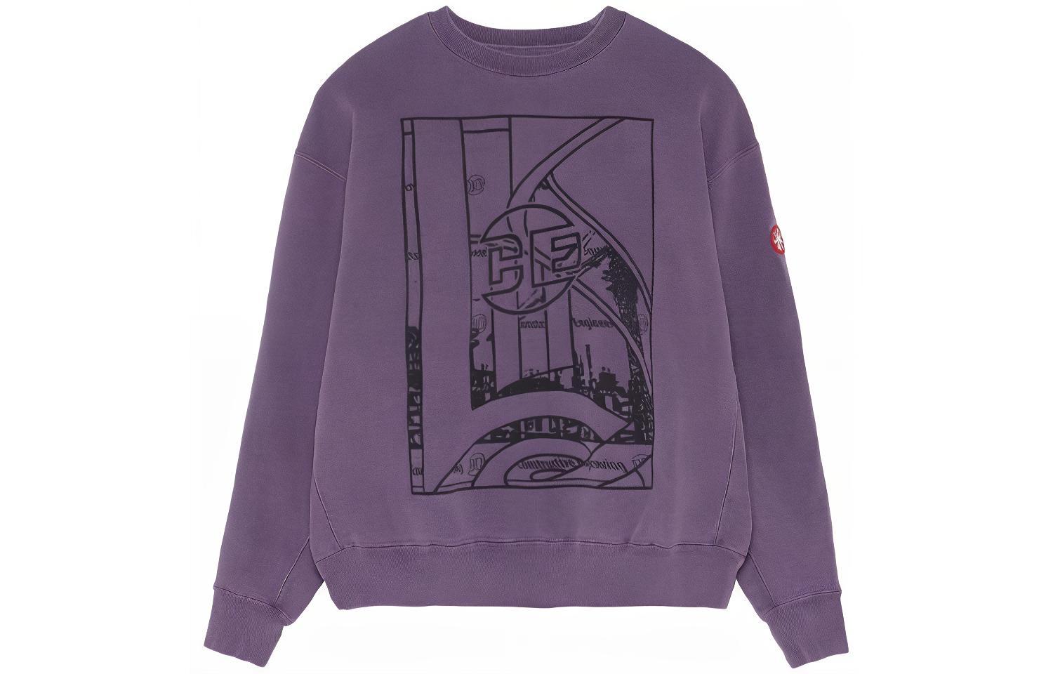 Cav Empt Faded Graphic Print Crewneck Sweatshirt Unisex Purple CES18CS02