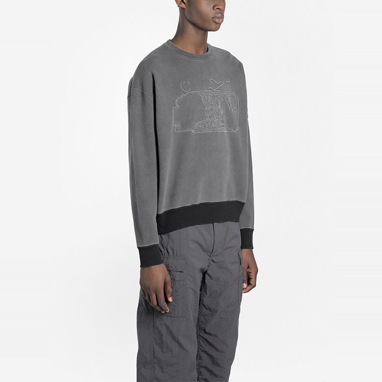 Details for Sudadera Unisex Cav Empt Gris con Bordado y Patrón Desvanecido. CES17CS05