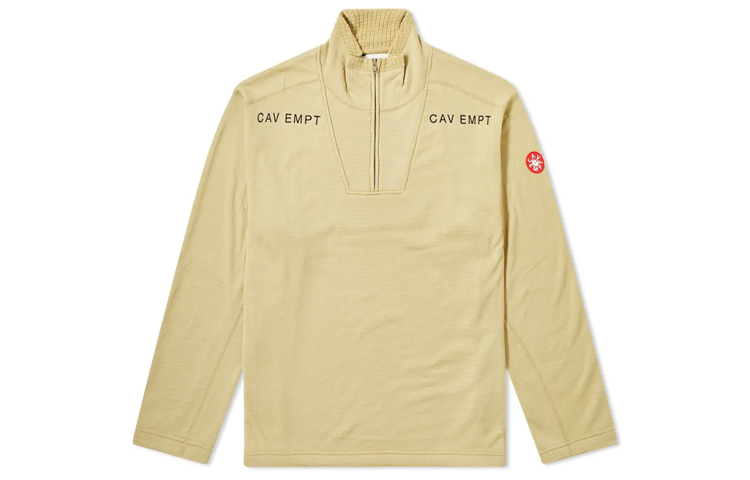 Cav Empt Fleece Half-Zip Pullover Sweatshirt Beige () ces16cs17