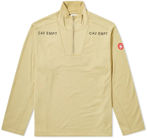 cav-empt-fleece-half-zip-pullover-sweatshirt-beige-ces16cs17