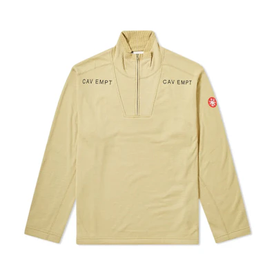 Cav Empt Fleece Half-Zip Pullover Sweatshirt Beige () ces16cs17