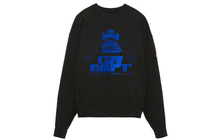 Cav Empt FW21 Black Logo Print Pullover Crewneck Sweatshirt CES20CS02