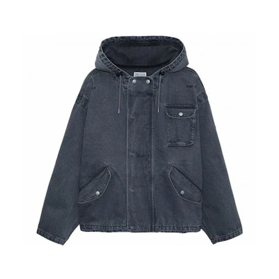 Cav Empt FW21 Grey Denim Zip-Up Parka Jacket. CES20JK12