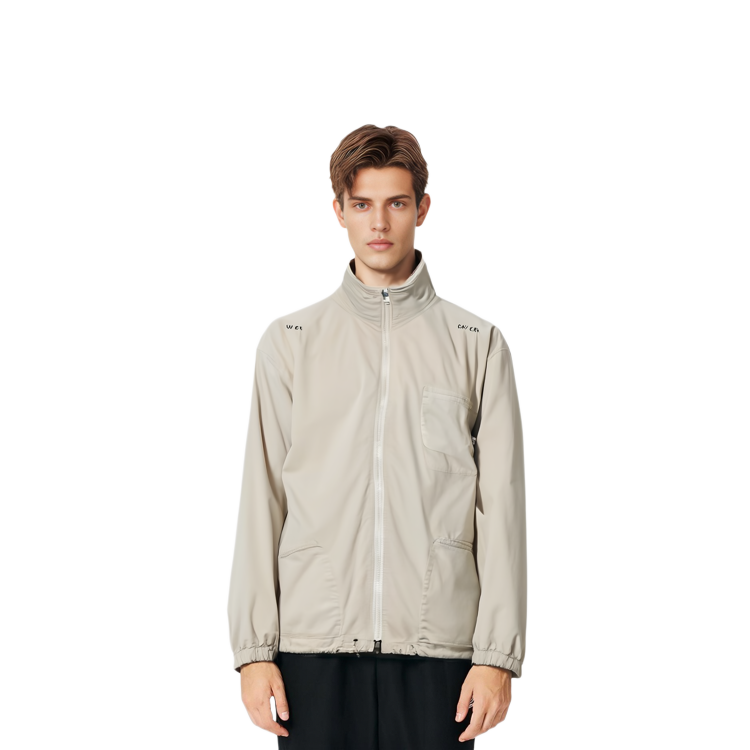 Shop キャブエンプト FW21 ルーズフィット 模様入りフード脱着式ジャケット カーキ メンズ. CES20JK14