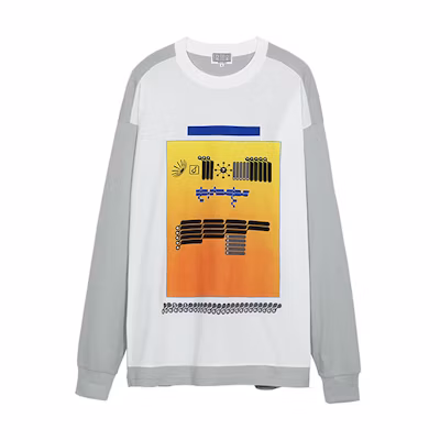 Cav Empt FW21 Patterned Crewneck Long Sleeve Sweatshirt Grey Mens CES19LT04