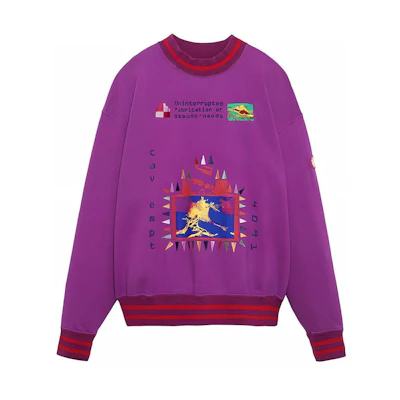 Cav Empt FW21 Uninterrupted Crewneck Pullover Sweatshirt Unisex Purple. CES20CS04