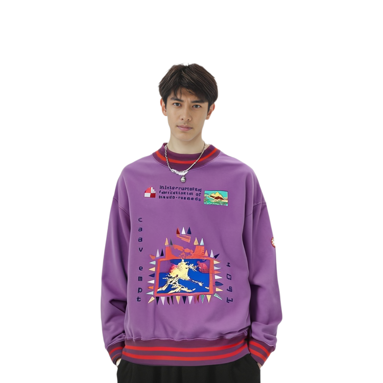 Shop Sudadera Cav Empt FW21 Unisex Morada Cuello Redondo Continuo. CES20CS04
