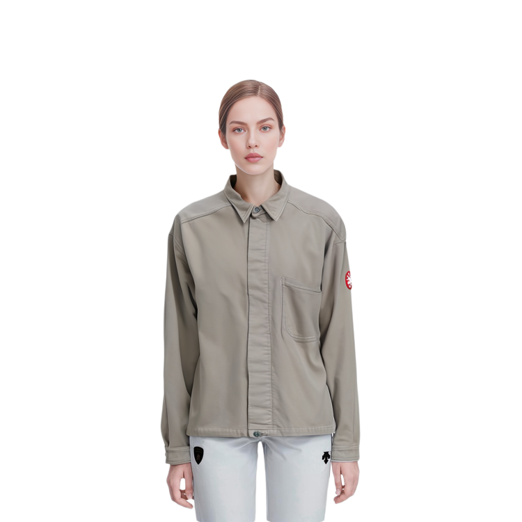 Shop Cav Empt FW21 男女同款棉质拉格兰袖夹克 卡其色 CES20JK23