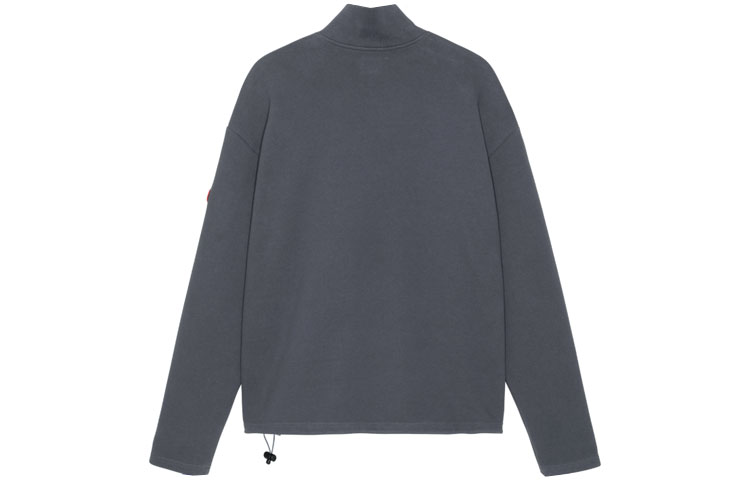 Lookbook Cav Empt FW22 Sweater Half-Zip Kerah Tinggi Abu Gelap dengan Bordir. CES22A65