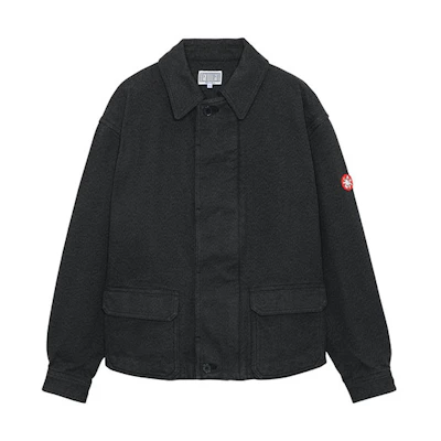 Cav Empt FW22 Ash Short Zip Jacket - Black Long Sleeve Collar Jacket CES20JK17