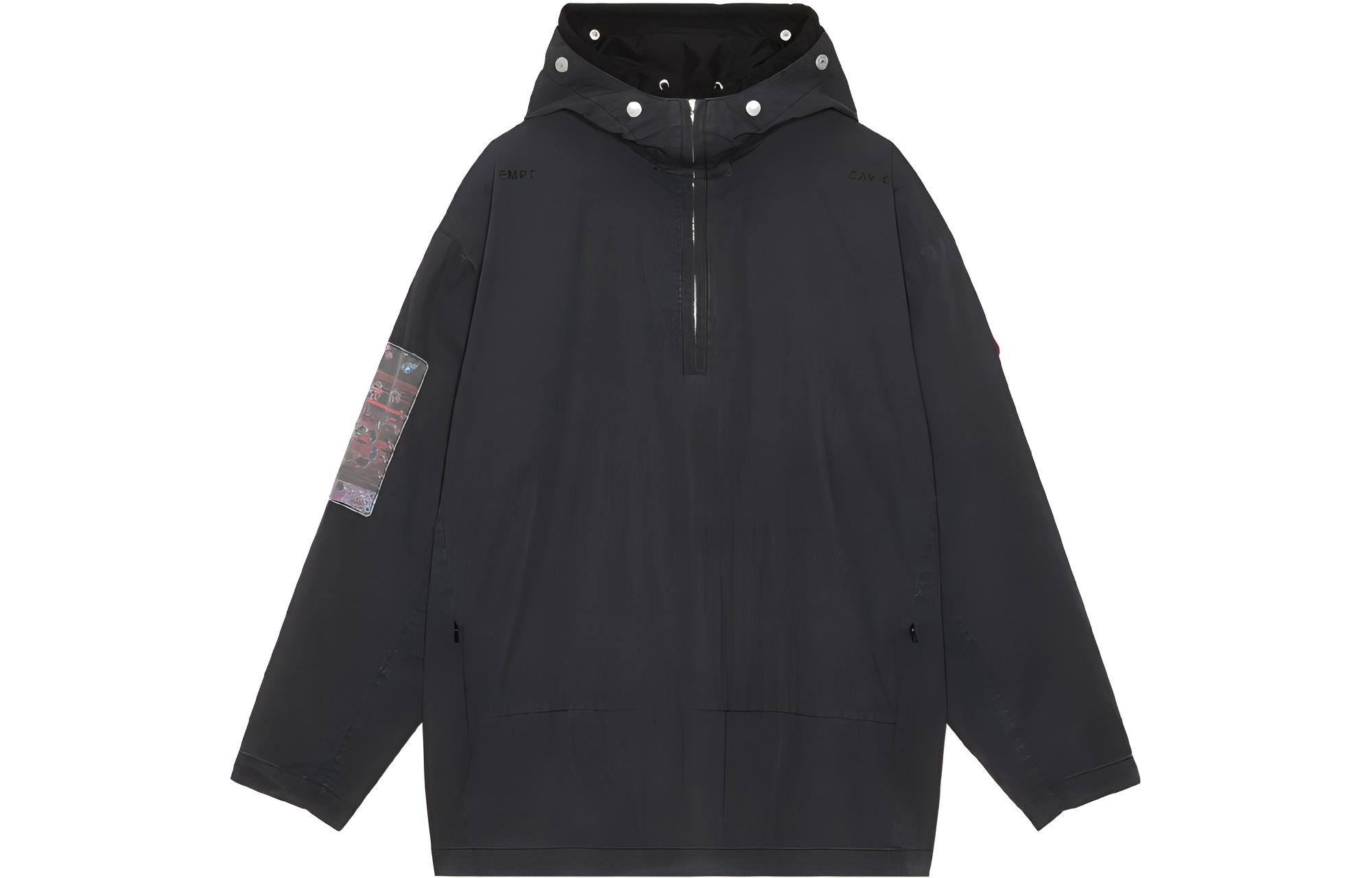 Cav Empt FW22 Black Hoodie Jacket with Back Patch Design CES22A29