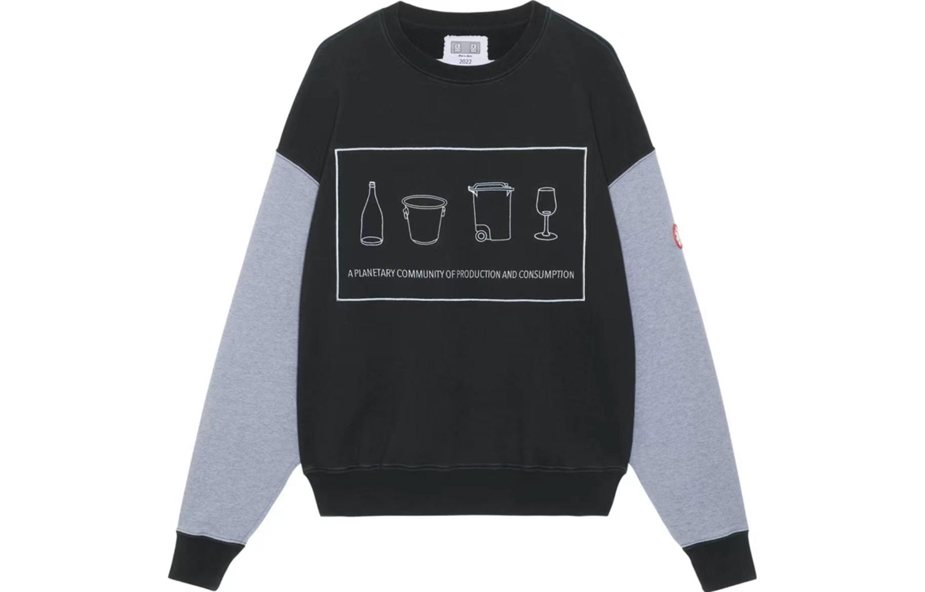 Order Cav Empt FW22 Sweatshirt Unisex Lengan Panjang Colorblock dengan Letter Print CES22CS05