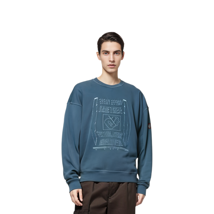 Cheap キャブエンプト FW22 刺繍グラフィック クルーネック スウェット メンズ ウォッシュブルー CES7478