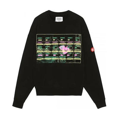 Cav Empt FW22 Graphic Crewneck Pullover Long Sleeve Sweatshirt Unisex Black CES22CS04