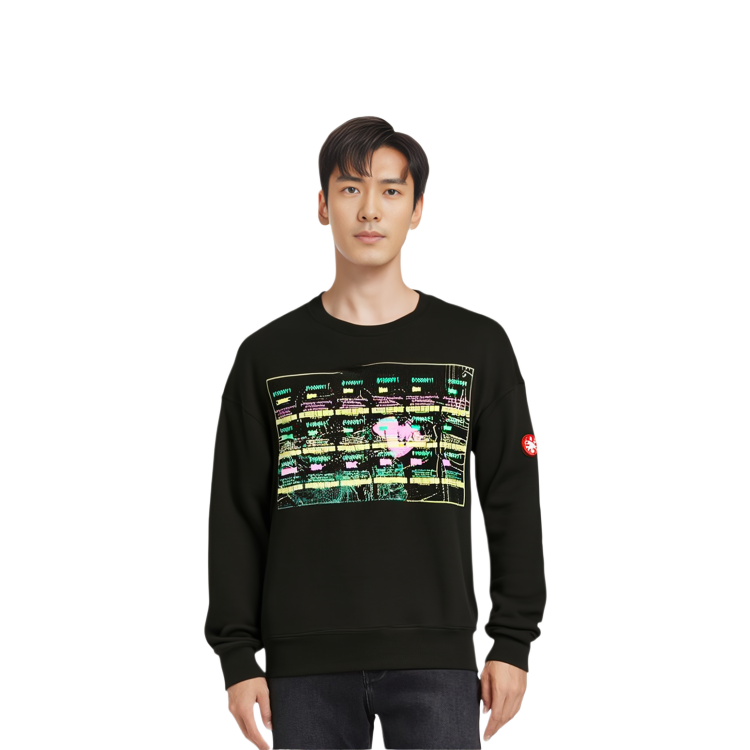 Shop Cav Empt FW22 Sweater Lengan Panjang Unisex Hitam dengan Desain Grafis. CES22CS04