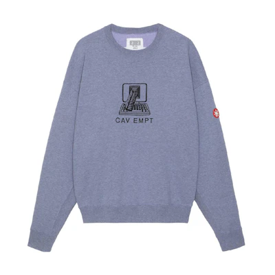 Cav Empt FW22 Graphic Logo Crewneck Long Sleeve Sweatshirt Grey (). CES22A68