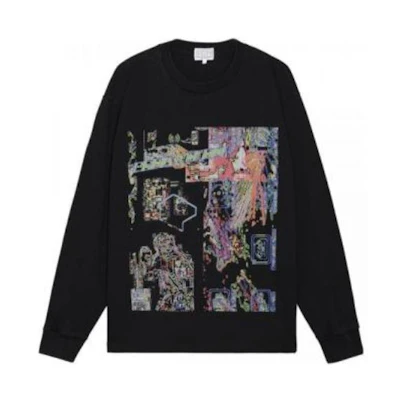 Cav Empt FW22 Graphic Print Crewneck Pullover Sweatshirt Unisex Black CES22LT03
