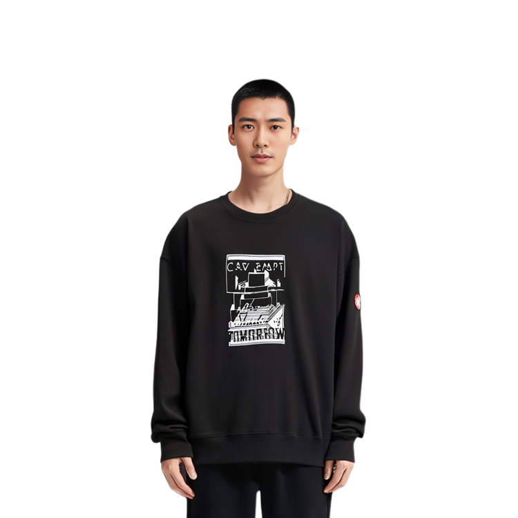 Sizing Sudadera Negra Gráfica Impresa Cav Empt FW22 para Hombre. CES22CS09