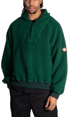 Hoodie Half-Zip Logo Bordir Cav Empt FW22 Pria Warna Hijau CES21189 Shop Hoodie Half-Zip Logo Bordir Cav Empt FW22 Pria Warna Hijau CES21189