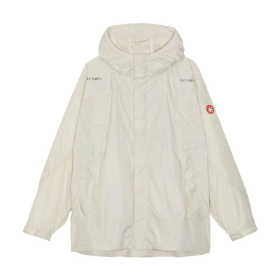 Cav Empt FW22 Nylon Active Zip Jacket White Logo Print Hooded Jacket CES22A38