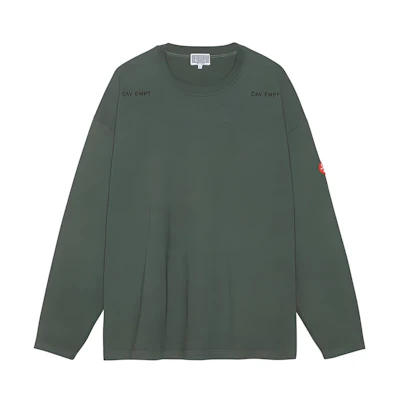 Cav Empt FW22 Patchwork Graphic Crewneck Sweatshirt Green (). CES22LT05
