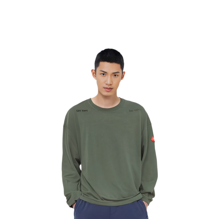 Shop 캡엠트 FW22 패치워크 그래픽 크루넥 스웨트셔츠 그린. CES22LT05