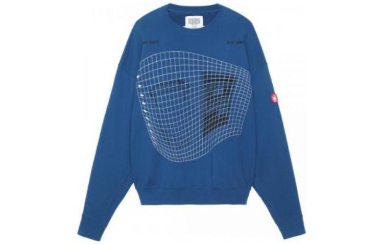 Cav Empt FW22 Plaid Print Crewneck Sweatshirt Unisex - Dark Blue. CES22CS03
