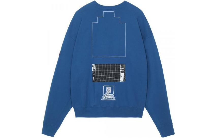 Lookbook Cav Empt FW22 格纹印花圆领卫衣 男女同款 - 深蓝色. CES22CS03