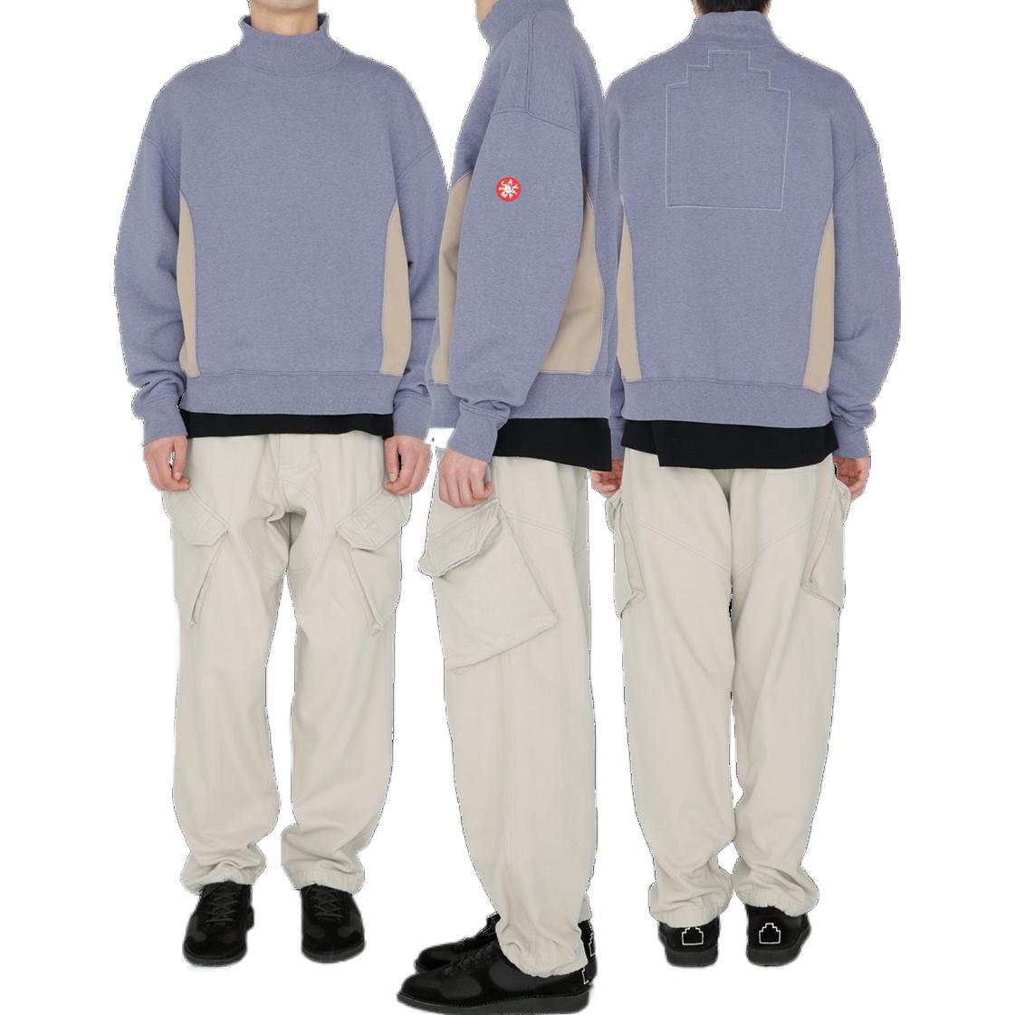 Shop 캡 엠프트 FW22 사이드 패널 하프넥 풀오버 스웻셔츠 퍼플. CES22A67