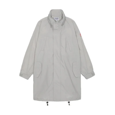 Cav Empt FW22 Solid Color Logo Hoodie Mid-Length Jacket Grey CES22A58