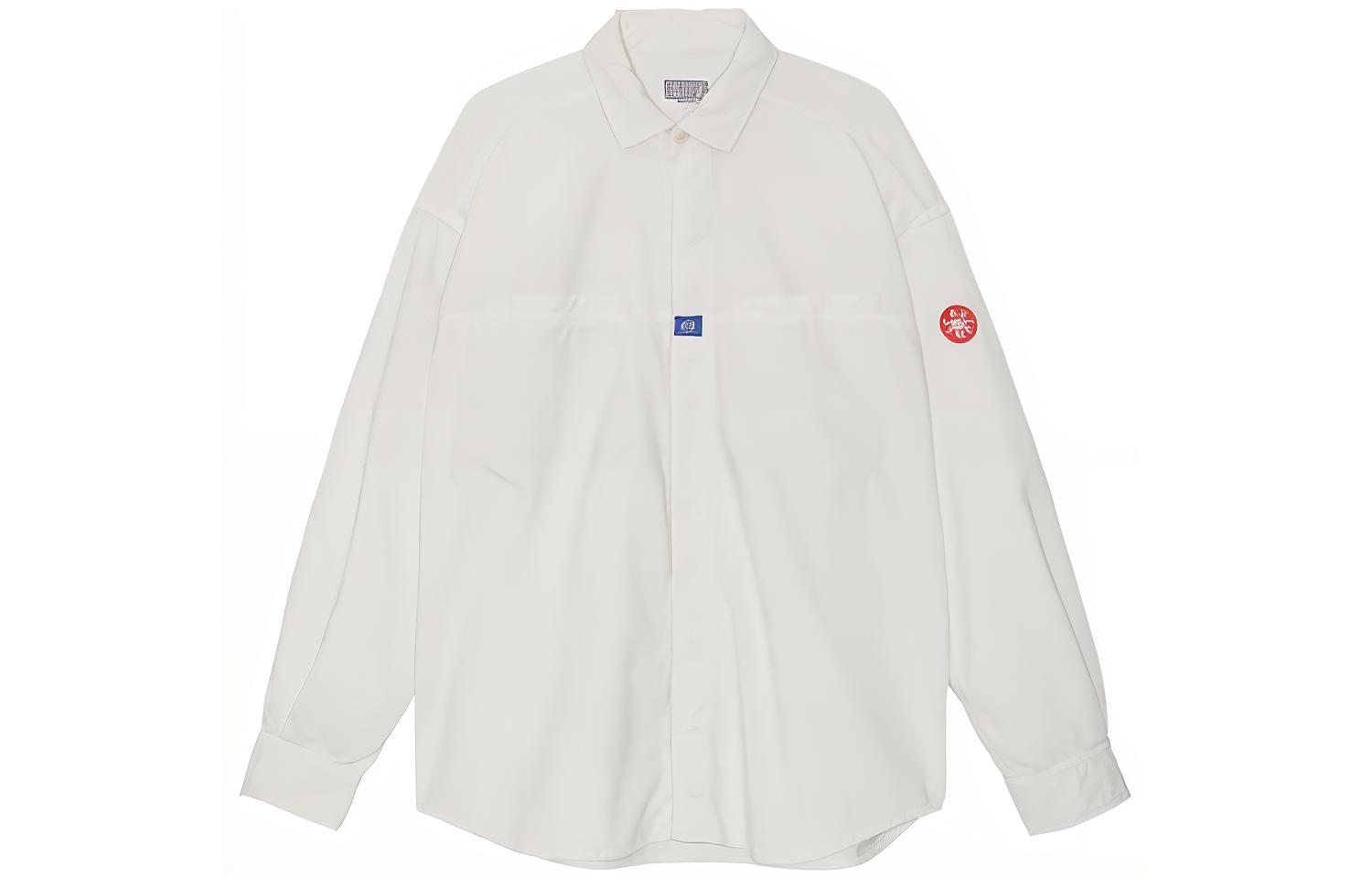 Cav Empt FW22 Unisex Solid White Long Sleeve Shirt with Patch. CES22SH04