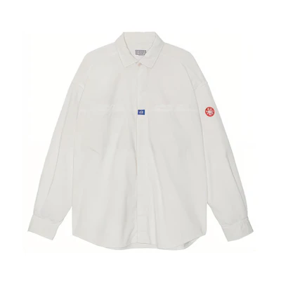 Cav Empt FW22 Unisex Solid White Long Sleeve Shirt with Patch. CES22SH04