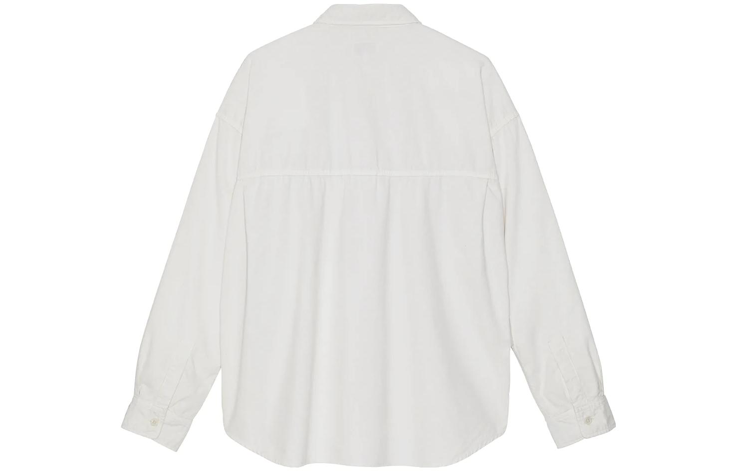 Lookbook Cav Empt FW22 Kemeja Lengan Panjang Putih Unisex dengan Patch. CES22SH04