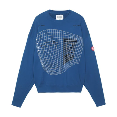 Cav Empt FW22 Waste Grid Geometric Print Crew Neck Sweatshirt Blue Men’s. CES22A40