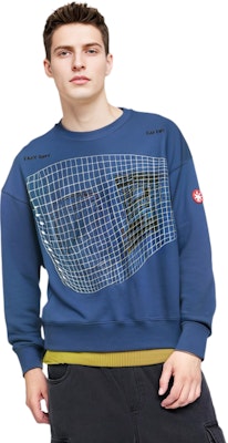 Cav Empt FW22 Waste Grid Geometric Print Crew Neck Sweatshirt Blue Men’s. CES22A40 Purchase Cav Empt FW22 Waste Grid Geometric Print Crew Neck Sweatshirt Blue Men’s. CES22A40