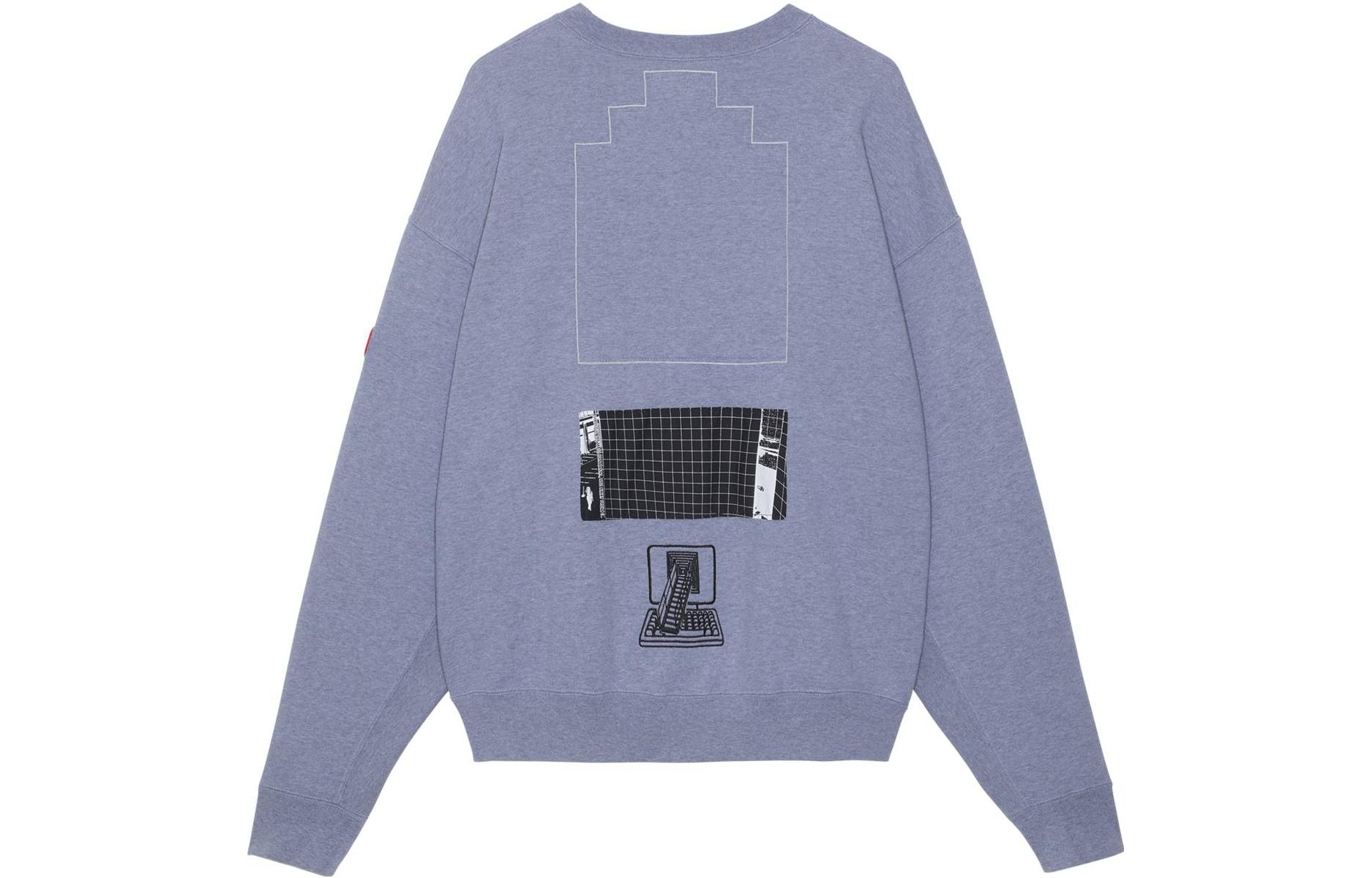 Lookbook Cav Empt FW22 紫色几何印花网格圆领卫衣. CES22A40