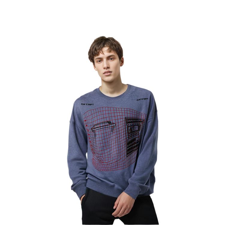 Purchase Cav Empt FW22 紫色几何印花网格圆领卫衣. CES22A40