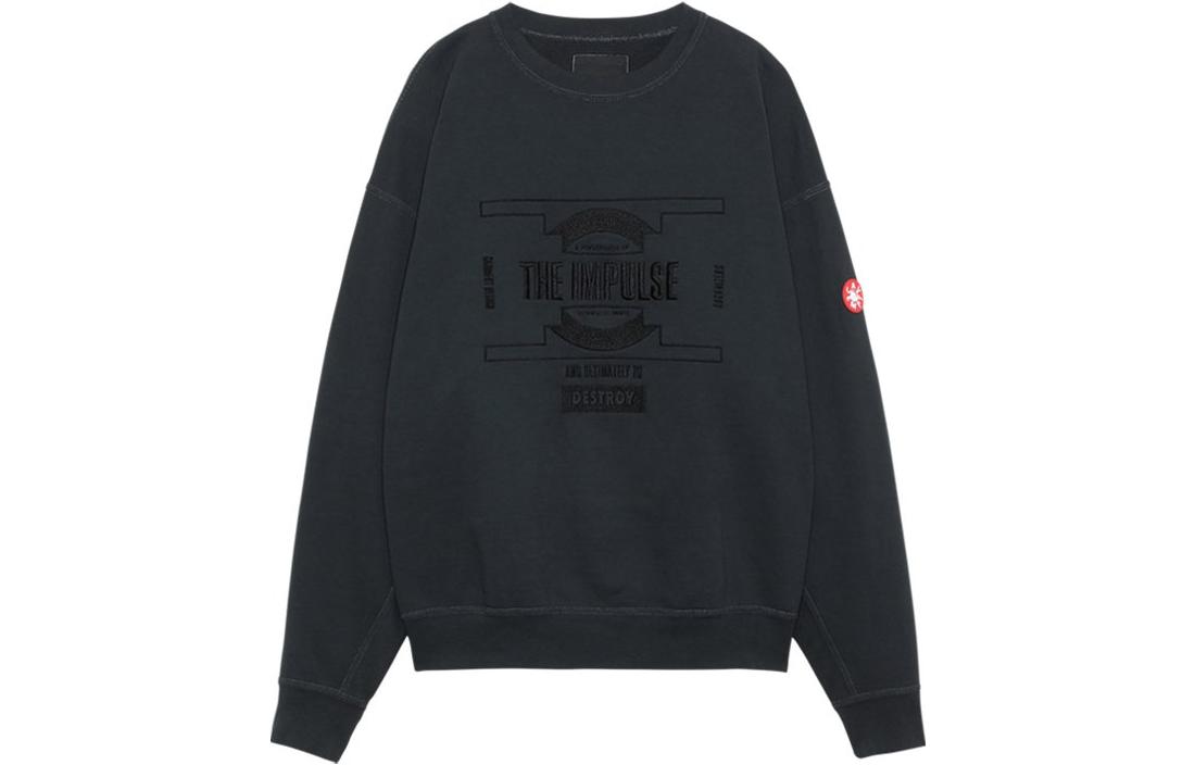 Cav Empt Geometric Logo Embroidered Crewneck Sweatshirt Black Unisex Couple Style CES21CS10