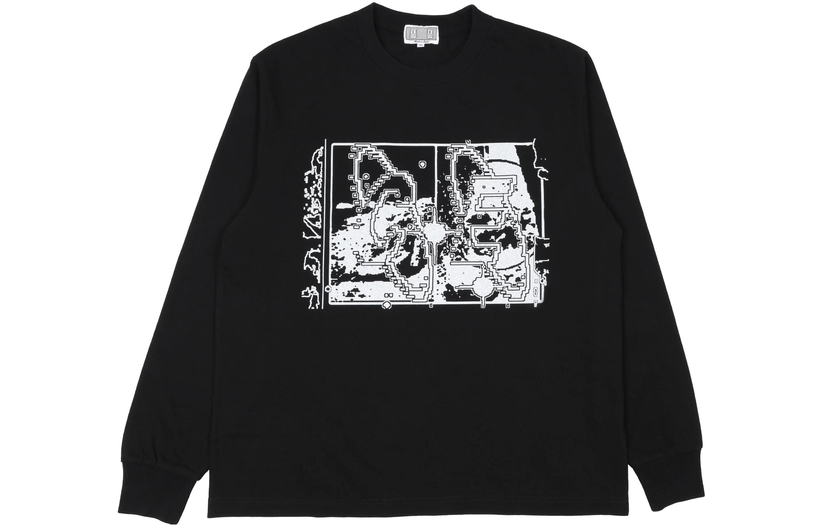 Cav Empt Geometric Print Crewneck Long-Sleeve Sweatshirt Black () CES22LT01
