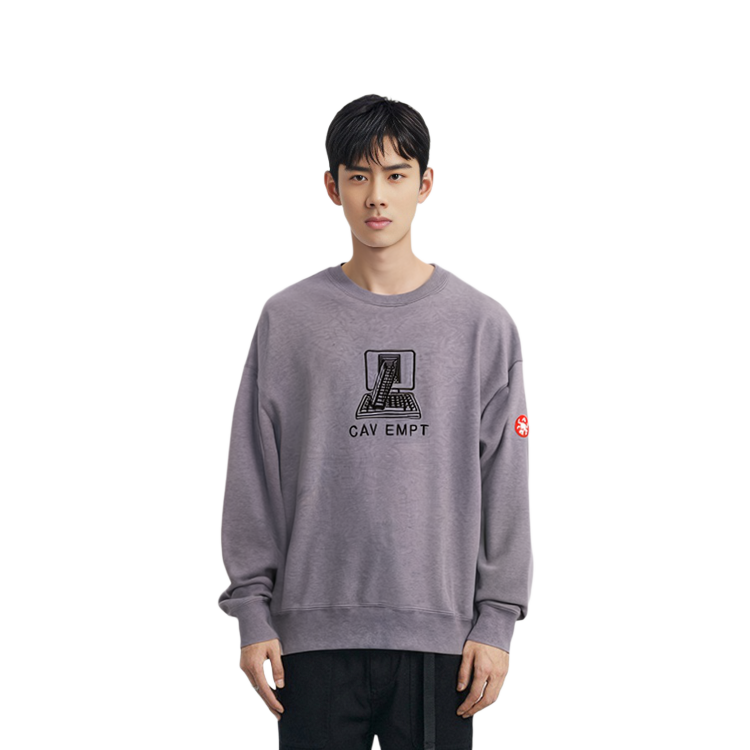 Details for Sudadera Cav Empt Gris de Manga Larga con Estampado Geométrico. CES22CS02