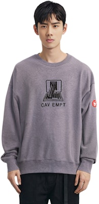 Cav Empt Geometric Print Crewneck Long Sleeve Sweatshirt Grey - . CES22CS02 Details for Cav Empt Geometric Print Crewneck Long Sleeve Sweatshirt Grey - . CES22CS02