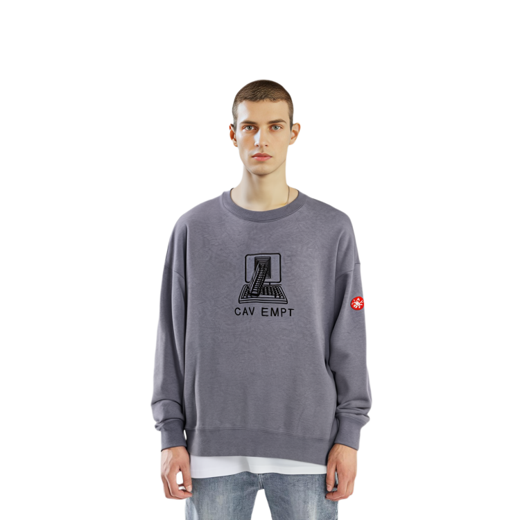 Cheap Sudadera Cav Empt Gris de Manga Larga con Estampado Geométrico. CES22CS02