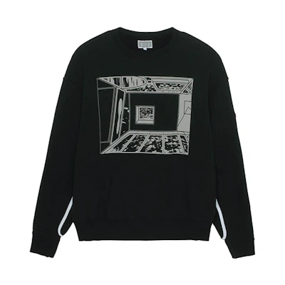 Cav Empt Geometric Print Unisex Pullover Sweatshirt Black CES18CS05