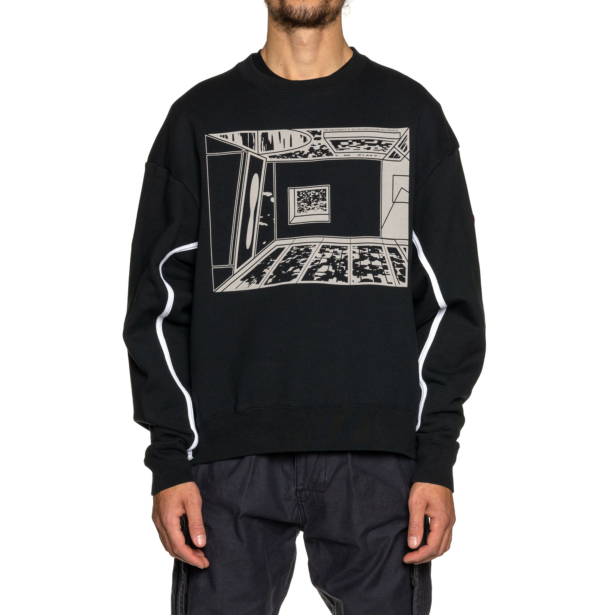 Shop Cav Empt 幾何印花男女款套頭衛衣 黑色 CES18CS05