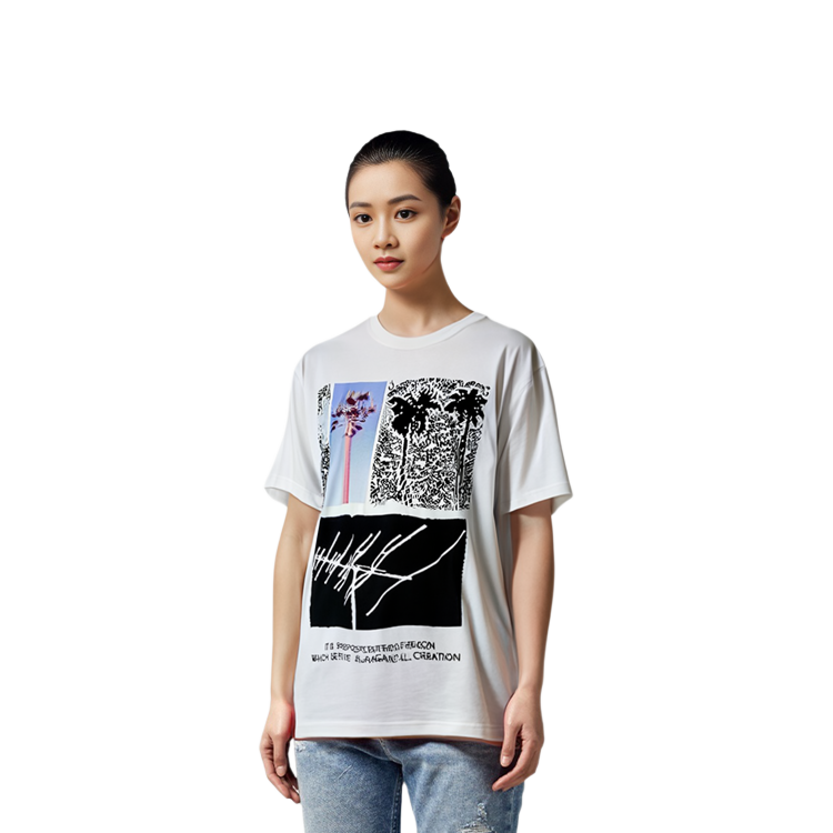 Cheap Cav Empt Camiseta Unisex Blanca con Diseño Graffiti y Foto Línea. CES18T22-WH