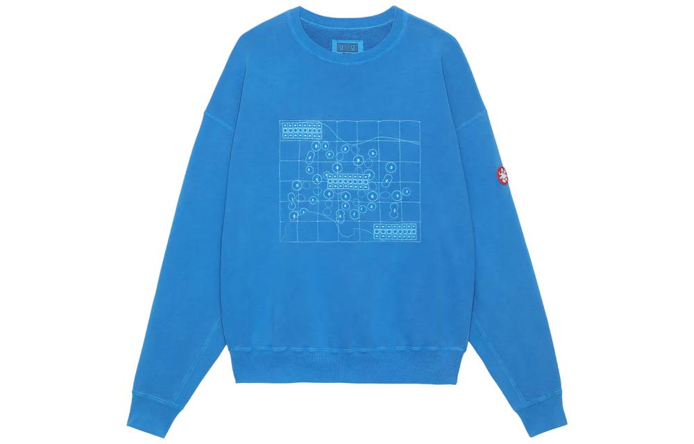 Cav Empt Graphic Print Crewneck Pullover Sweatshirt Blue - CES23CS03