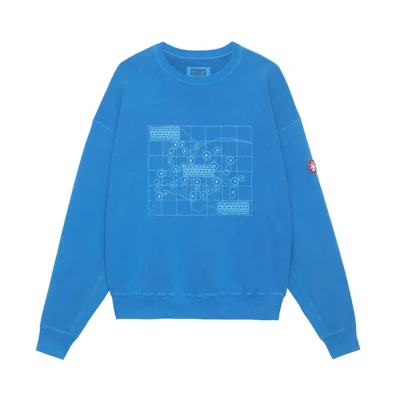 Cav Empt Graphic Print Crewneck Pullover Sweatshirt Blue - CES23CS03