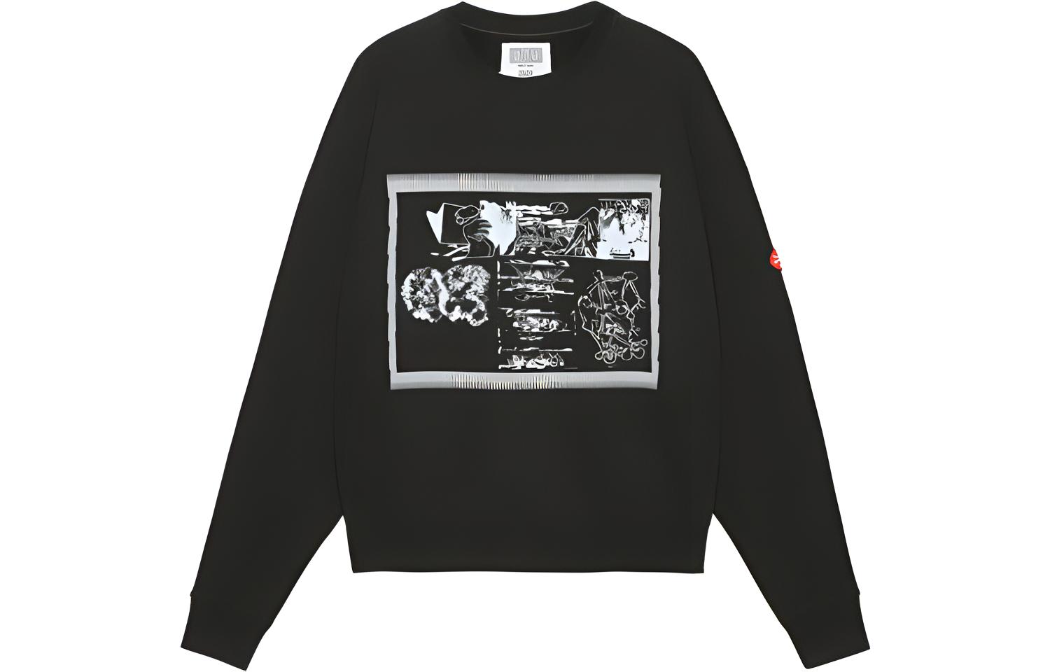 Cav Empt Graphic Print Crewneck Pullover Sweatshirt Black CES23S-CS01